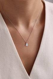 Heliophilia Silver Collar de Plata de Ley 925 con Piedra de Esmalte
